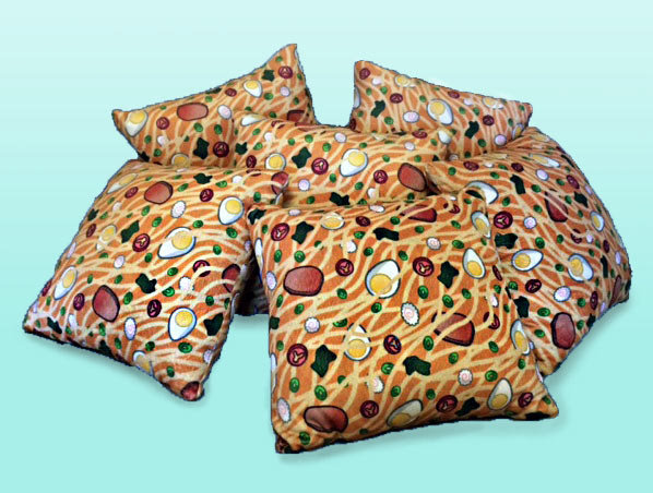 vector Illustrator Food  noodles ramen Character Patterning pillow sewing fabric