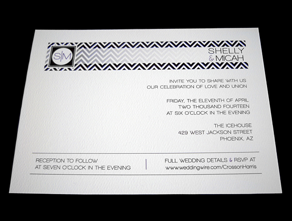 modern wedding black & white chevron pattern wedding invitation wedding program
