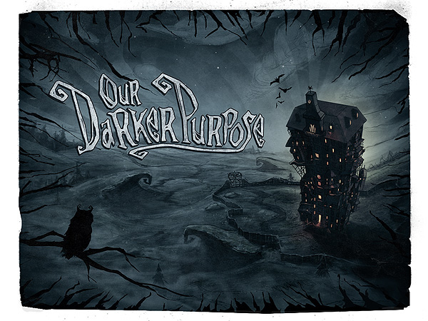 our darker purpose Kickstarter rpg  game  cartoon  spooky  orphanage steps tutorial workflow Tim Burton Landscape outline