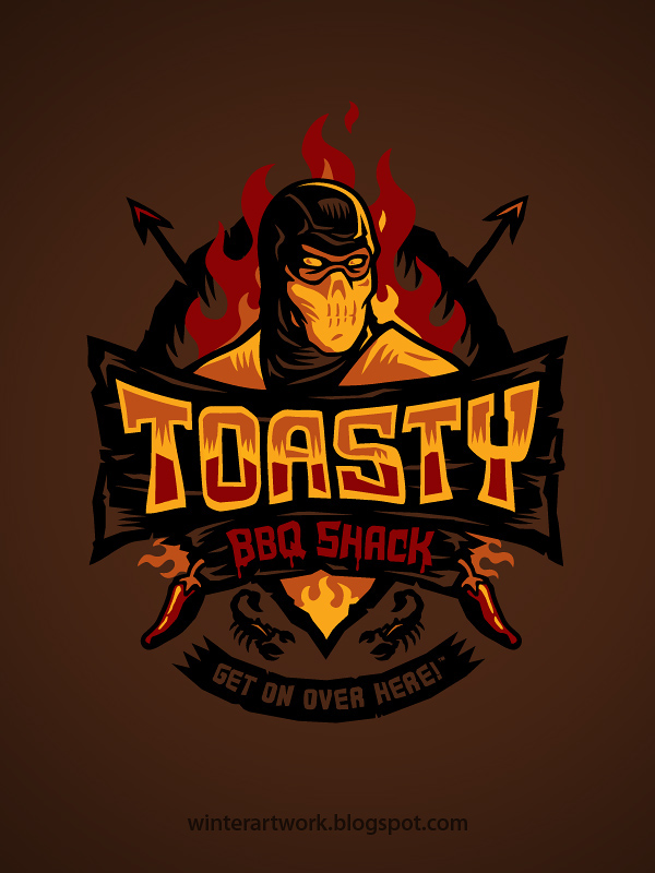 mortal kombat scorpion Toasty BBQ barbeque Shack