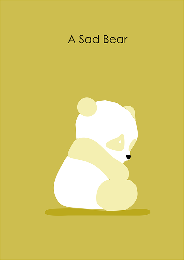 A sad bear