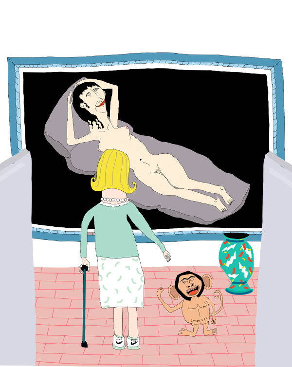 poster print frida + kahlo museum ilustracion draw maja desnuda goya