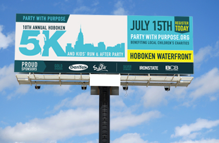 billboard nyc Hoboken charity 5k