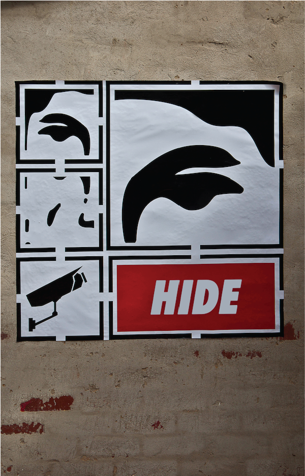 Illustrator photoshop uni lightroom Appropriation vinyl sticker black red hide seek
