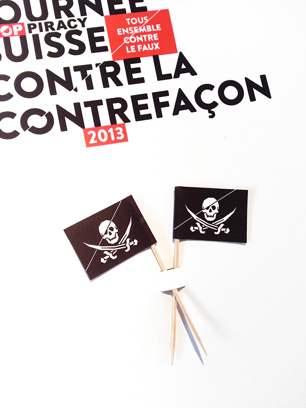 swiss counterfeiting Fondation haute horlogerie pirate visual identity journée suisse contre contrefaçon piracy black red