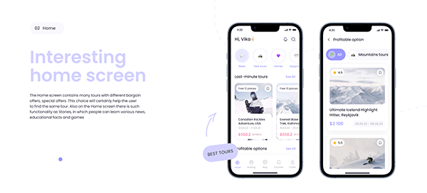 UX/UI design for mobile app "We travel"