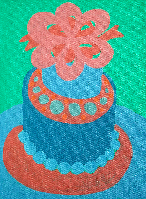 cakes  party blue pink pearls wedding cake birthday cake bold festive