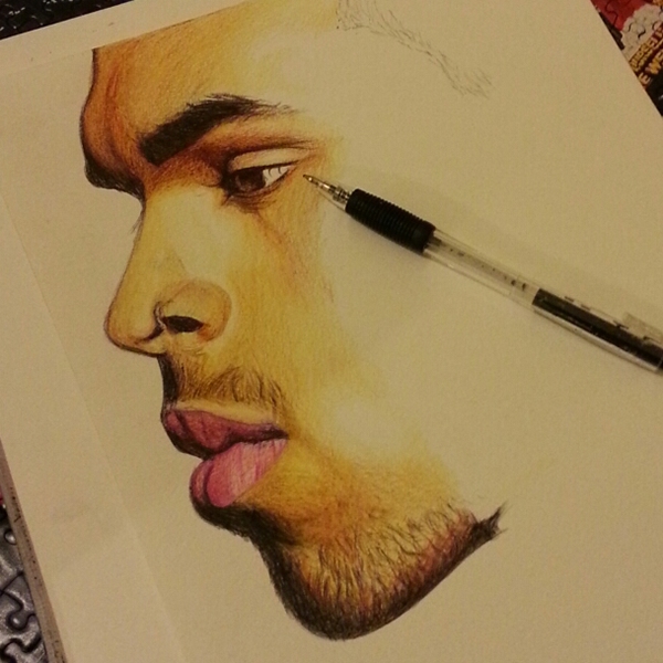 Chris Brown Portrait Drawing on Behance