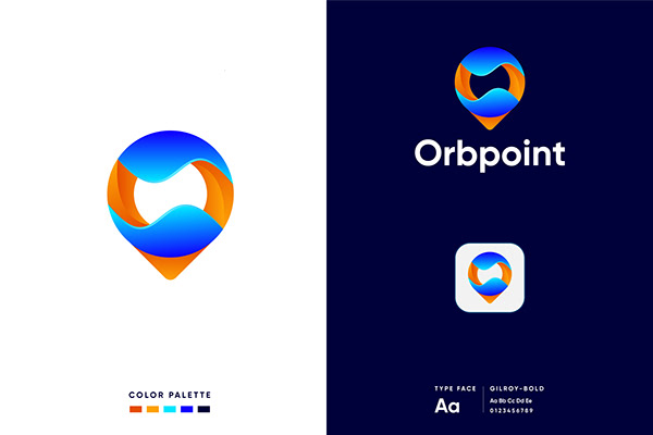 Modern O letter logo, Orbpoint logo