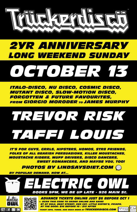 vancouver Nightlife djs truckerdisco posters flyers Promotion clubs Dance music dj disco indie LGBT