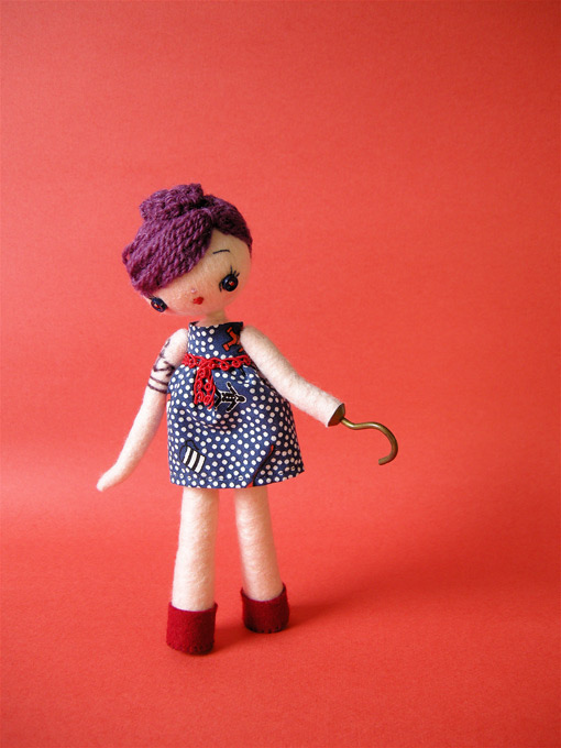 Squid felt needle-felting art hine handmade craft felt-sculpture girl doll plush plush you