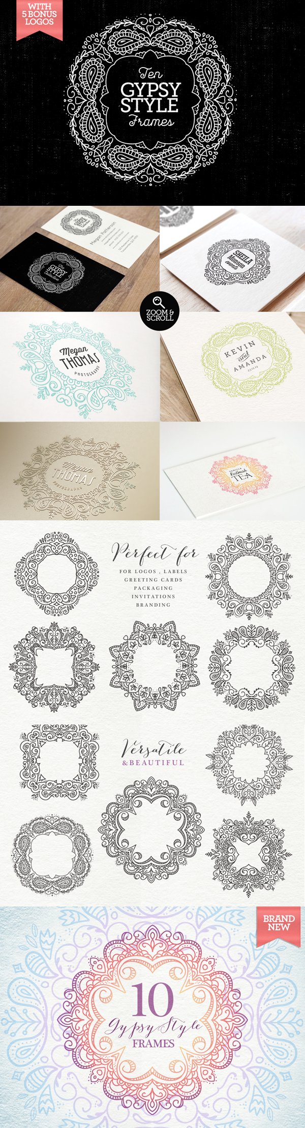Eastern indian gypsy lace border frame decorative resource purchase sale buy graphics elements vector logo