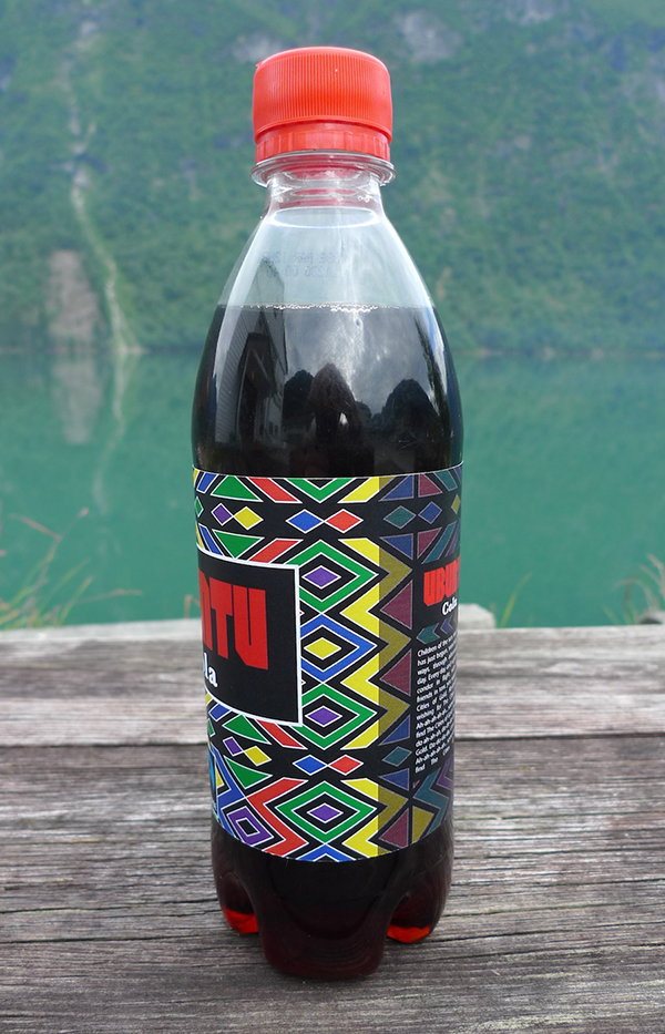 Ubuntu fairtrade cola soda pop bottle Pet plastic Label pattern
