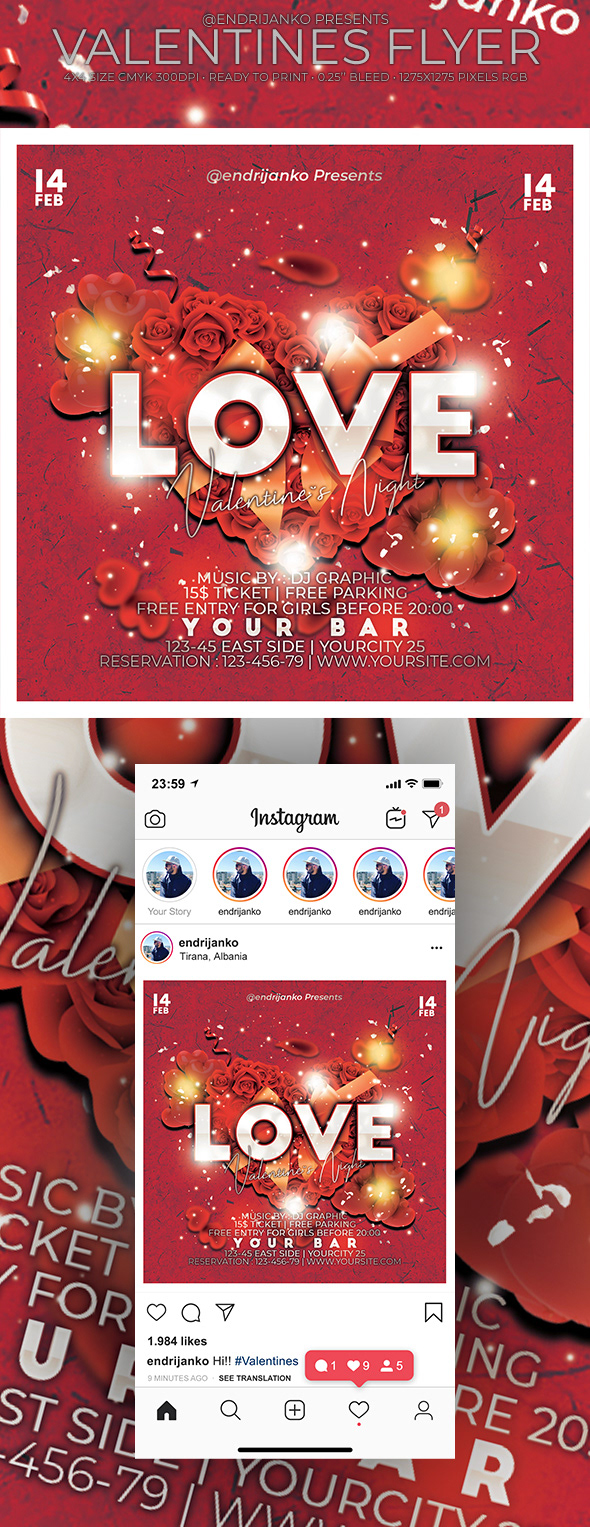 Advertising  artist flyer graphicdesign Love party photoshop red valentine worldwide
