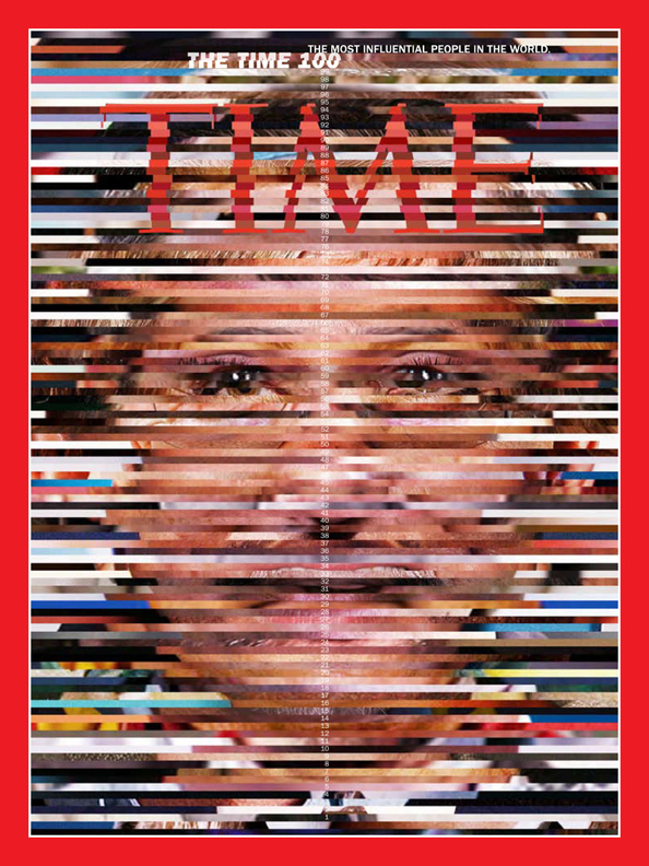magazine cover Time 100 cover design time slices