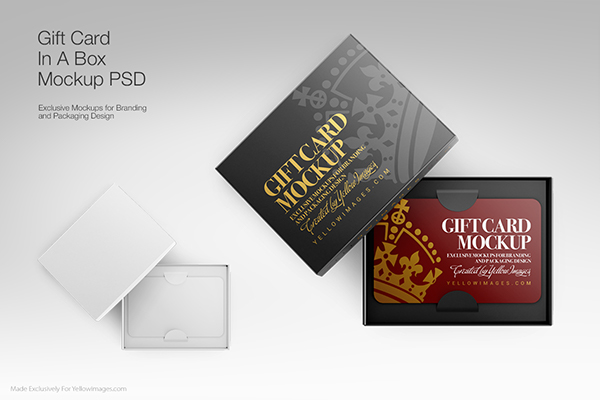 Gift Card In A Box Psd Mockups On Behance