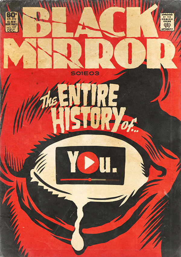 black mirror Netflix comic books pulp vintage