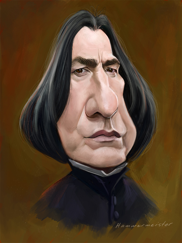 caricature   alanrickman Snape harrypotter jkrowling