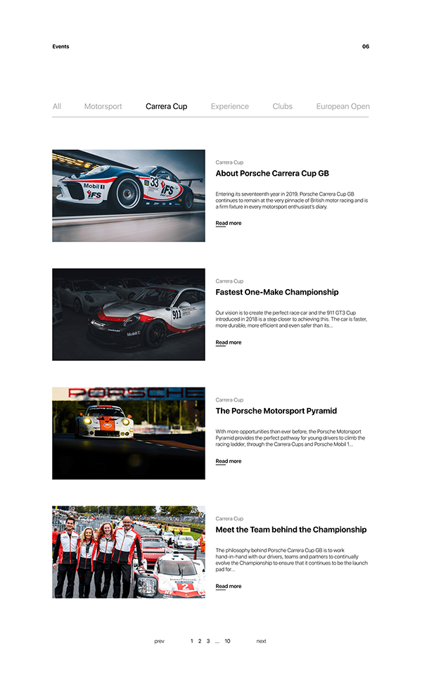 Porsche - new website
