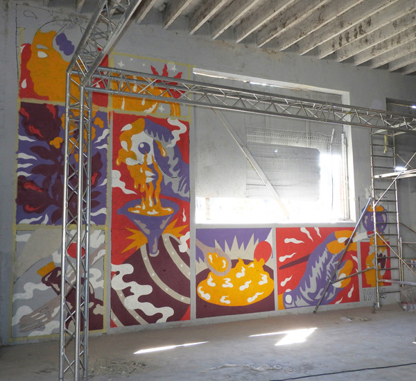 Graffiti streetart fresque Mural wallpainting orleans factory jungle vinegar bottle