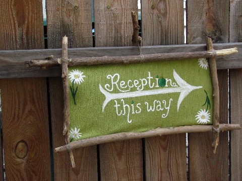 paint  acrylic wedding rustic RECYCLED reclaimed materials daisies handcrafted fabric Signage calligraphic type Hand-lettered
