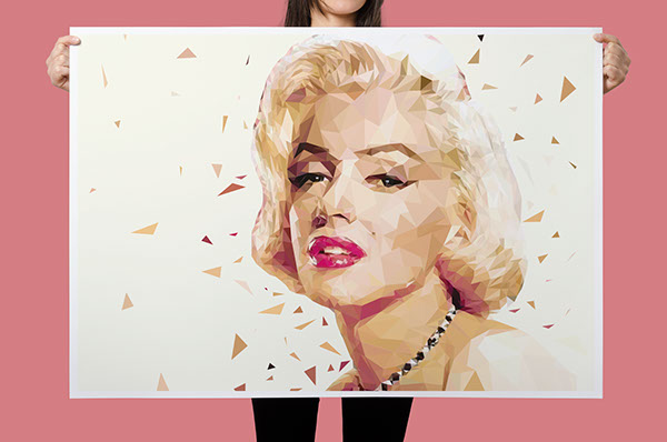 Triangles pattern Marilyn Monroe shimmering pop icon pop Celebrity star pop culture