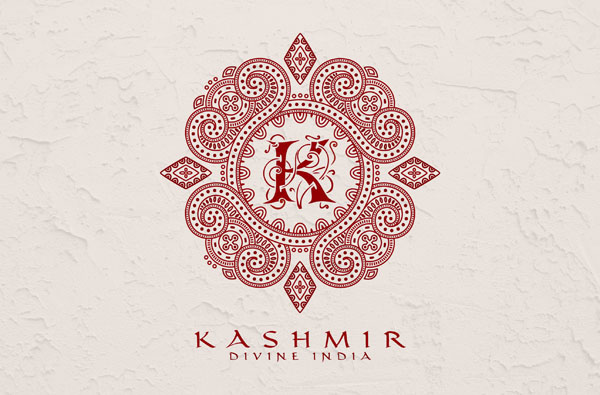 Kashmir  India  identity logo restaurant Menu Card liner