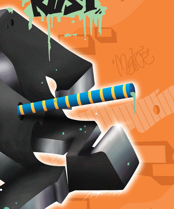 chrome grafitti ilustracion chile cans spray digital art arte malice