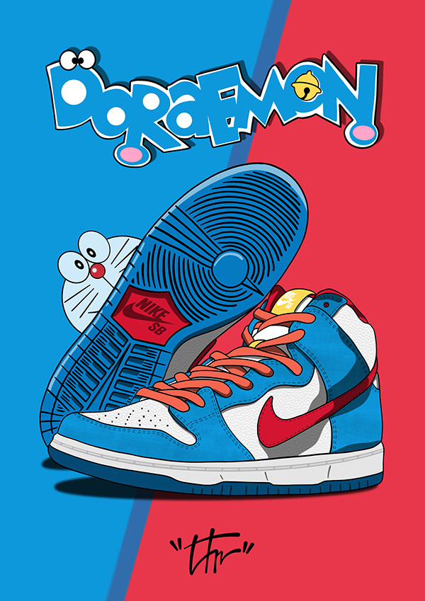 Nike SB Dunk High Doraemon poster