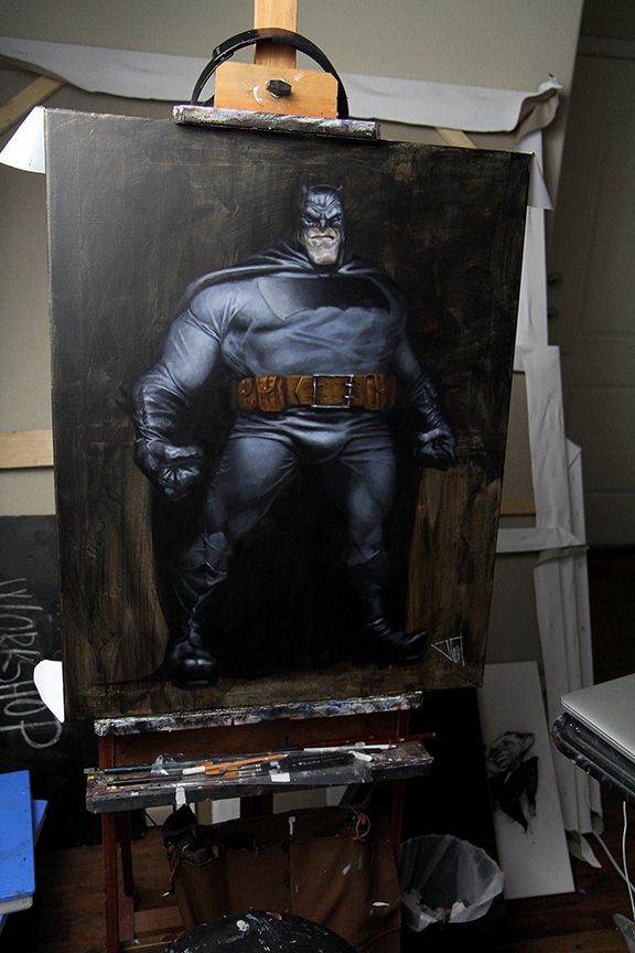 portrait batman Frank Miller THE DARK KNIGHT acrylics