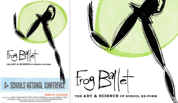 letterpress frog Schools Education poster