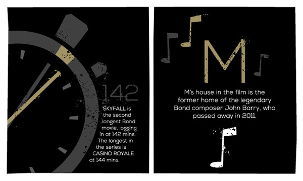 skyfall  James Bond infographic  poster  vector movie design illustrated texture black gold Unique