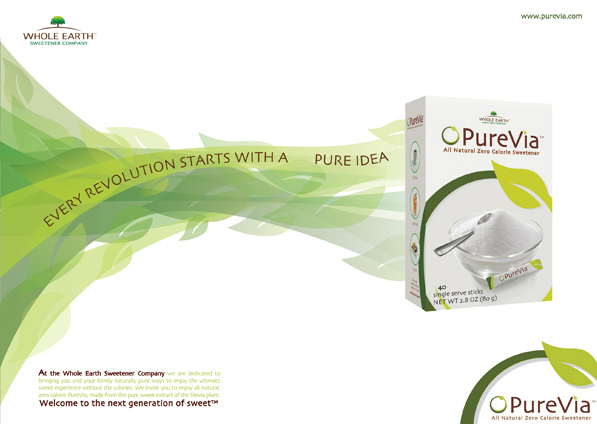 suger sweetener purevia green natural organic stevia leaf beauty tea Coffee logo ge song clean  simple identity poster pure Via brand sweet