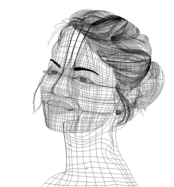 emma stone portrait gradient mesh gradient mesh Illustrator vector emma stone hair face