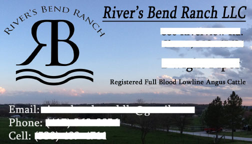 River's Bend Ranch ranch river bend logo business card graphic designer