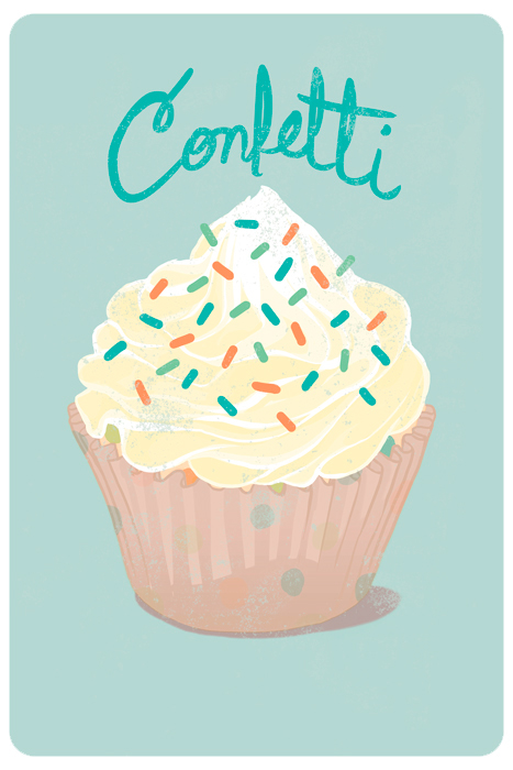 poster digital HAND LETTERING lettering cupcake food illustration