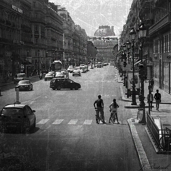 Paris city b/w life Street old