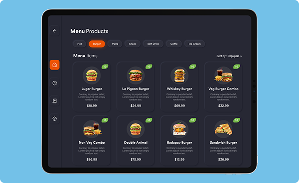 Restaurant Table Reservation System design for IPAD
