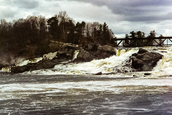 Androscoggin river Nikon F4 alfredky bridges falls Landscape Maine usa