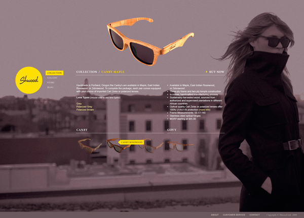 shwood eyewear wanken shelby White shelby white Website Webdesign Retail Sunglasses wood product website Experience web layout