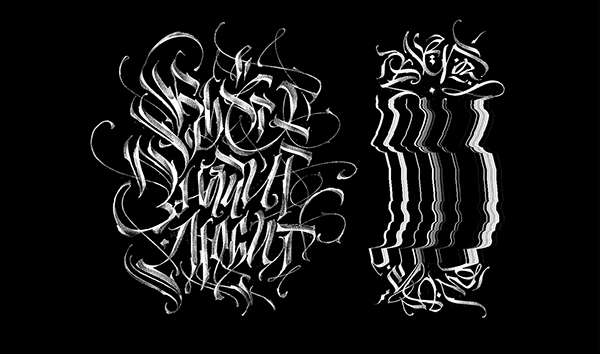Modern Gothic Calligraphy collection by Pokras Lampas.