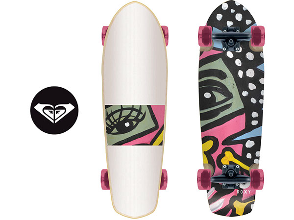 skateboard ROXY Quiksilver Surf paint acryllic Handpaint paper