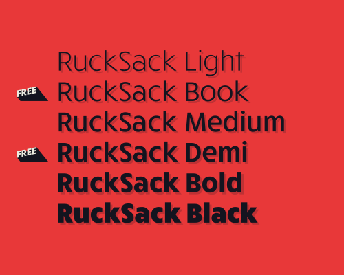 Typeface type font Rucksack clean sans serif geometric Typefamily legible Opentype