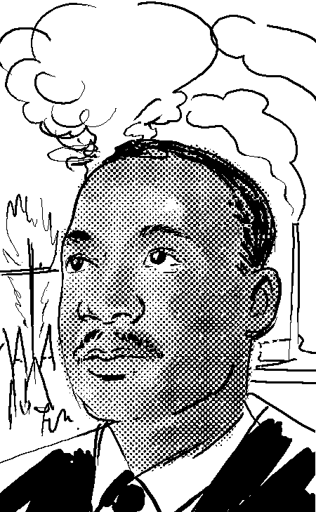 Martin Luther King ILLUSTRATION  press illustration New York Times Drawing  portrait illo Editorial Illustration pixel black and white