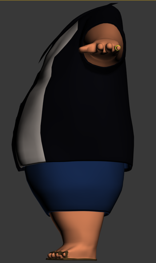3D model texture skinning rigging Fat Guy headless lazy
