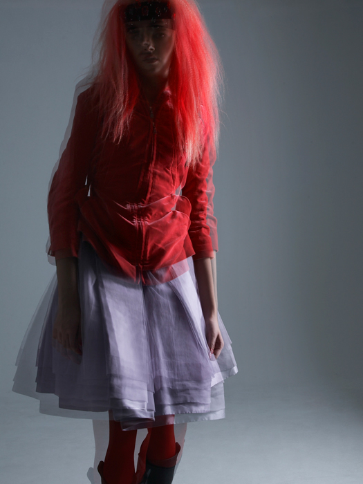 magazine models hair red editorial wolf forest Red riding hood Soon Tong