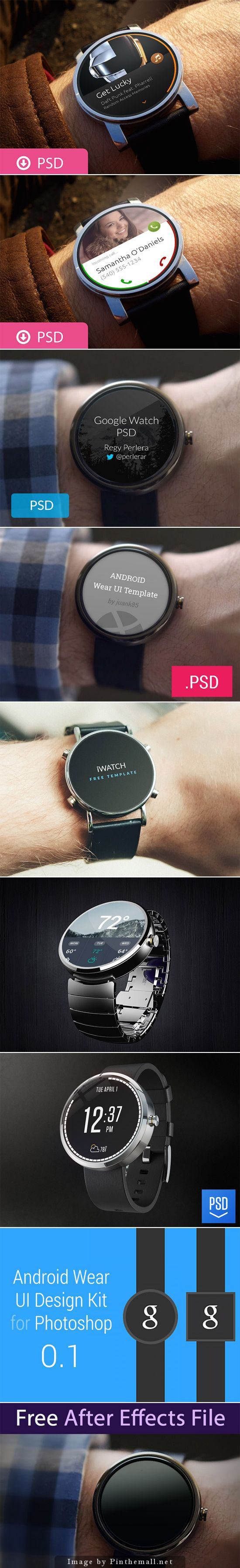 smartwatch watch apple watch android watch Watch UI  free download FreeBees free resource Mockup watch app Wearable App free psd Android Lollipop Psd Lollipop Ui Kit android lollipop