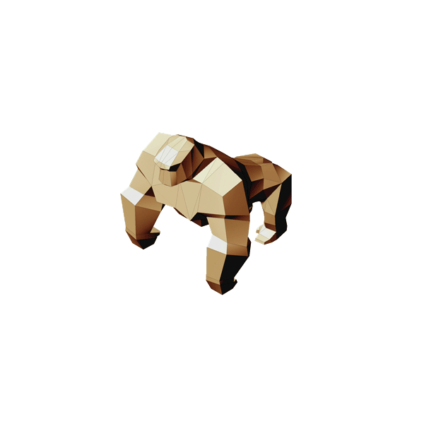 low-poly wood Poseable Figure animal art toy Simian