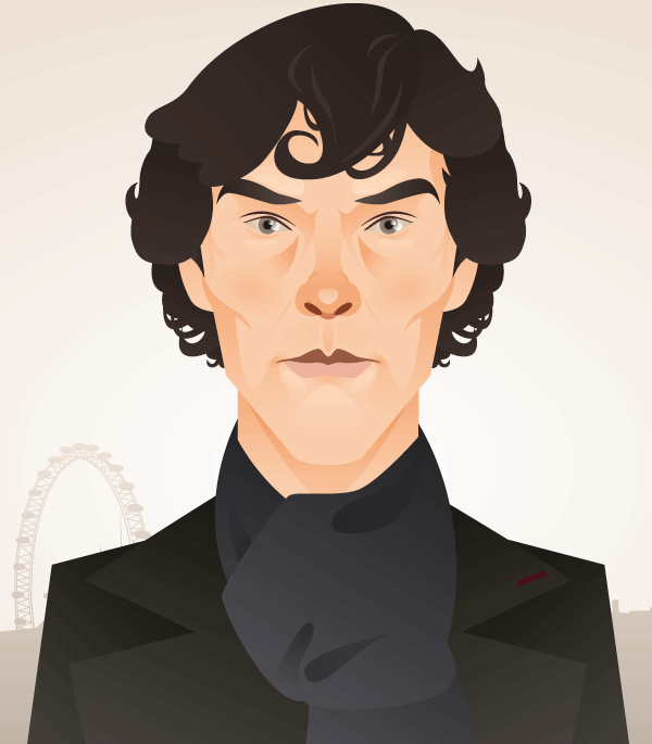 Sherlock holmes watson elementaire steven moffat mark gatiss arthur conan doyle Serie  fan art Illustrator vector