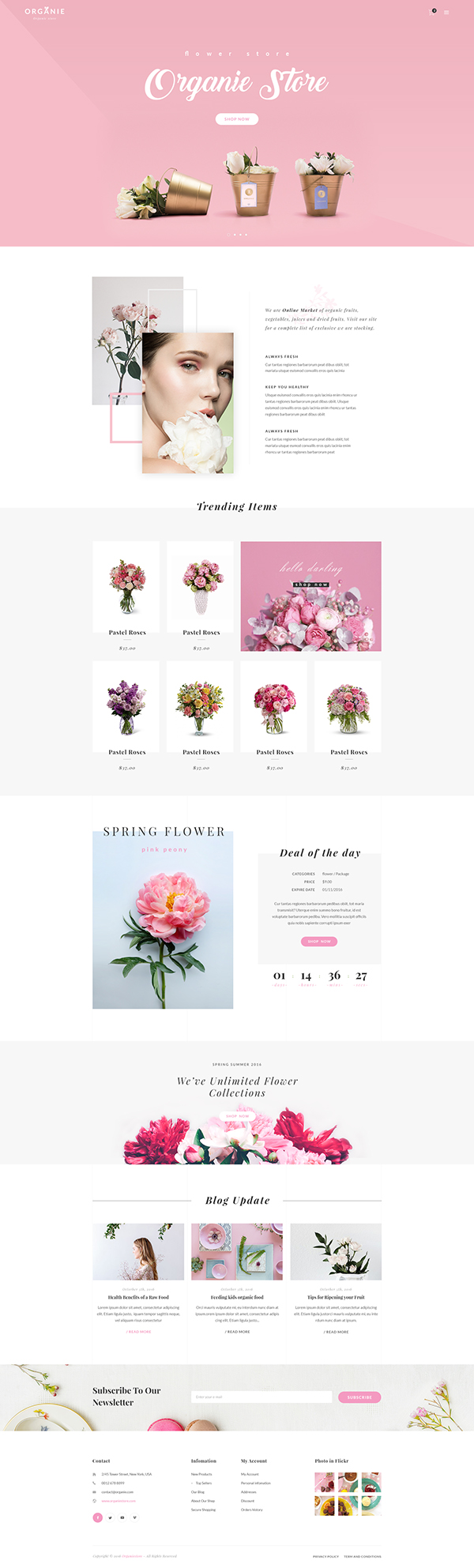 O R G A N I E - Flower Shop WooCommerce Theme on Behance